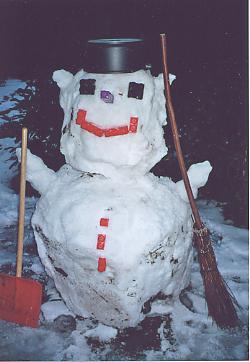 unser selbstgebauter Schneemann